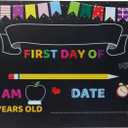 Personalized 10"*12" School Chalkboard First Day Last Day of School Sign, Double Sided Back to School Sign for Kids Girls Boys, Kindergarten Photo Props