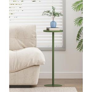 TUTOTAK Tall Round Side Table, Small End Table, Drink Table, Pedestal Side Table, livingroom, Olive Green TB01BOG065