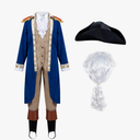 Spooktacular Creations George Washington Costume for Kids, Colonial Boys Costume with Wig and Hat for Halloween DressUp Party Large