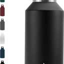 BJPKPK Half Gallon Water Bottle Insulated, Dishwasher Safe 64 oz Water Bottle with Handle, Leakproof BPA Free Water Jug, Large Stainless Steel Thermos for Sports, Black
