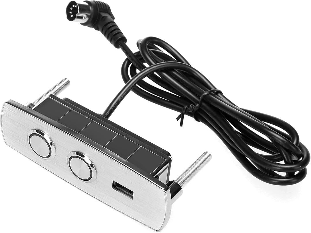 Okin Recliner Replacement Parts, 2 Button Hand Control Handset 5 pin Plug with USB, Lift Chair Control Replacement for Power Recliner Chair, Electric Recliner, Sofa Reclinable (2 Buttons with USB, Sliver (Rectangle Shape+round Buttons))