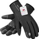 Winter Gloves - Men & Women - 3M Premium Insulation - Waterproof - Ski Gloves - Touchscreen Fingers - Windproof & Thermal - Unisex-Adults - Skiing - Green, White (Medium, Black)