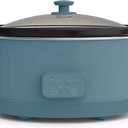bella 6.0 Qt Programmable Slow Cooker, Ceramic Nonstick Coating, Adjustable Temperature & Cooking Times, Dishwasher Safe Stoneware Pot & Tempered Glass Lid, Tangle Free Cord Wrap, Surf