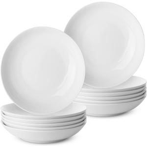 BTaT- Porcelain Pasta Bowls, 12 Pack, 8 Inch, Pasta Bowl Set