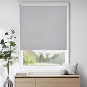 ChrisDowa Cordless Free-Stop 100% Blackout Blinds for Windows, Roller Windows Shades with Thermal Insulated, UV Protection Fabric for Living Room, Office and Home.Grey,29" W X 72" H
