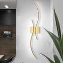 CANEOE Modern Wall Sconce, 39Inch Gold LED Wall Light Fixtures,6000K Bathroom Vanity Light Fixtures Over Mirror Indoor Bedroom Wall Lamps for Living Room Hallway Sconces Lighting, 1 Pack, Hard-Wired