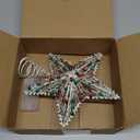 Christmas Star Tree Topper 8.3" Red Green Berries Decor 3D Star Treetop LED Lights Battery Powered Xmas Tree Ornament for Christmas Party Indoor Outdoor Home Decoration