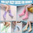 Yebing Non Slip Hospital Socks for Women with Grips Fuzzy Cozy Anti Skid Slipper Socks Winter Warm Soft Fluffy Sleep Socks