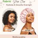 10 x BONNET QUEEN Silk Bonnet for Sleeping Hyaluronic Acid Satin Bonnet, Double Layer Hair Wrap for Curly Hair Women Sleep Cap (Cream Pink & Rose Gold)