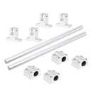2PCS 8mm X 200mm Linear Motion Rod Shaft Guide with 4 PCS SCS8UU Ball Bearings & 4 PCS SK8 Aluminum Rail Support, Linear Motion Rod Guide Set for CNC and DIY Craft Tool (Diameter 8mm, 200mm)