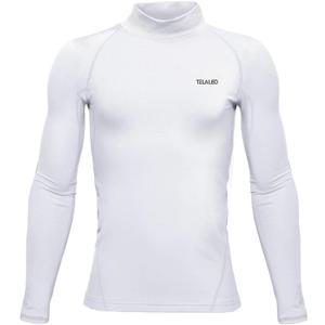 Youth Boys Girls Thermal Compression Shirt Fleece Lined Turtle Neck Top Athletic Base Layer Undershirt (X-Small)