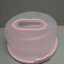 Cake Carrier with Lid and Handle, Fit 10 Cake Stand with Lid, Cake Transport Storage Container, Cake Containers Cover Stand with Lids, 3 Secure Side Closures (Pink)
