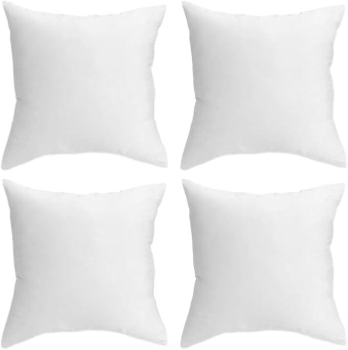 18 x 18 Throw Pillow Insert - Pack of 4 White, Down Alternative Pillow Inserts for Decorative Pillow Covers, Throw Pillows for Bed, Couch Pillows for Living Room (18" x 18" (Pack of 4))