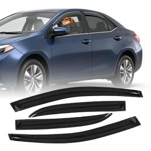 Window Rain Guards for Toyota Corolla Sedan 2014-2018 Out-Channel Tape-On Side Window Visor Shields Vent Deflector Accessories, 4 Pieces