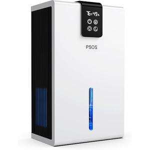 Dehumidifier, Dehumidifiers for Home, 98 OZ Water Tank, (1000 sq.ft) Quiet Dehumidifier for Basement Bathroom Bedroom with Humidity Display, Auto Shut Off, Relaxing 7 Color Ambient Light(White)