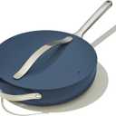 Caraway Nonstick Ceramic Saut Pan with Lid (4.5 qt, 11.8") - Non Toxic, PTFE & PFOA Free - Oven Safe & Compatible with All Stovetops (Gas, Electric & Induction) - Navy