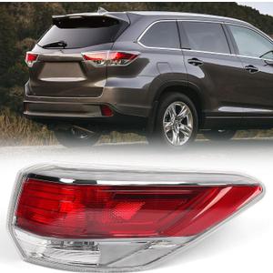 Huray Right Outer Tail Light for Toyota Highlander 2014-2016 Passenger Side Taillight Lamp Assembly Replacement for TO2805120 815500E100