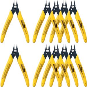 Flush Cutters, 10 Pack, 5 Inch Micro Flush Cut Pliers with Spring, Side Cut Nippers, Mini Wire Cutters Model Nippers Flush Cutters for Jewelry Making, Plastic Models, Zip Ties, Electronics