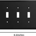 Henne Bery Modern Edge Decorative Wall Plate Switch Plate Outlet Cover, Durable Solid Zinc Alloy (Quad Toggle, Matte Black)