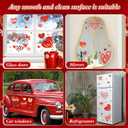 2 x 6 Sheets Heart-Shaped Static Cling Decals for Wedding Decor Removable Anniversary Decor Heart Window Stickers for Smooth Surfaces | No Adhesive, Easy to Apply
