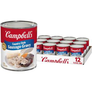 Campbell's Country Style Sausage Gravy, 13.8 Oz Can (13.8 Ounce (Pack of 12), Jun 03/26