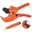 HORUSDY 2-1/2" Ratchet PVC Pipe Cutter for PEX,PVC,PPR and Plastic Hoses, SK5 Steel Blades Ratcheting Pipe Cutter Tool for Home Repairs and Plumbers
