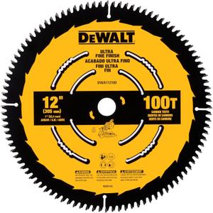 DEWALT Miter Saw Blade, 12 inch, 100 Tooth, Fine Finish, Ultra Sharp Carbide (DWA112100)