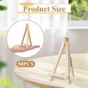 50 Pack 6 Inch Mini Wood Display Easel, Natural Wooden Mini Easel Artist Stand Wood Artist Tabletop Canvas Stand for Painting Arts Crafts Easels for Display Cards Photos Phone Stands