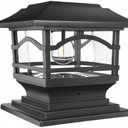 Davinci Lighting Edison Solar Outdoor Post Cap Lights - 4x4 5x5 6x6 - Bright LED Light for Fence Deck Garden or Patio Posts - Slate Black (1 Pack)