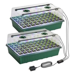 TONYFUL Seed Starter Tray with Grow Light, 120-Cell Seed Starter Kit with 4.07” Humidity Dome, Indoor Seedling Starter Tray, Seed Starting Tray for Plant Germination, Seeds Growing