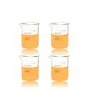 ULAB Scientific Glass Beakers, Vol. 300ml, 3.3 Borosilicate Griffin Low Form with Printed Graduation, Pack of 4, UBG1034