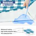Smiry Picnic Table Cover with Bench Covers, Waterproof Elastic Fitted Tablecloths for 5 Foot Rectangle Tables, Washable Buffalo Plaid Tablecloth for Camping, Outdoor (Turquoise & White, 30"x60")