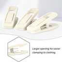 Tinfol Ivory Velvet Hanger Clips, 24 Pack Pants Velvet Clips, Large Opening Clip Clothes Pin, Strong Finger Flocked Clip Perfect for Slim-line Clothes Hangers