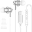 Wired Earbuds for iPhone 17e/17/17 Pro/17 Pro Max/16e/16/16 Plus/16 Pro Max/15 Plus/15 Pro/15 ProMax Ear Buds USB C Wired Headphones Type C Earphone with Microphone, Volume Control, Noise Canceling (White)