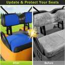 Golf Cart Seat Covers for EZGO TXT 1994-2013 Front Seat Covers Thicken Breathable Mesh with Vinyl Leather Fits OEM Ordinary Cushion Covers No Nail Gun Easy to Install Black & Blue