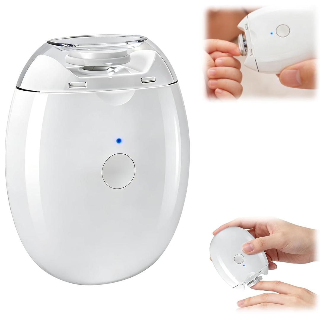 Universal Automatic Fingernail Grinder, 3 in 1 Electric Nail Clippers with LED Light & 3 Speeds, Silent Auto Fingernail Cutter and Polishing Trimmer, for Whole Family 