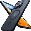 Strong Magnetic for iPhone 15 Pro Max Case, [Compatible with MagSafe] [Military-Grade Drop Tested] Shockproof Protective Slim Translucent Matte Cover for iPhone 15 Pro Max Phone Case, Black