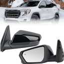 Driver Side Mirror Compatible with 2018-2024 Chevy Equinox GMC Terrain with Heated Blind Spot Detection Turn Signal Power Glass Manual Folding Left Mirrors Black (8 Pins)