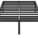 Metal King Size Bed Frame - 16 Inch Tall Black Basic Steel Slats Platform, Easy Assembly Heavy Duty Noise Free Bedframes, No Box Spring Needed