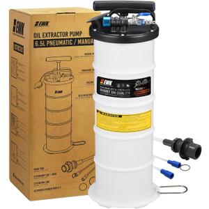 EWK 6.5L Pneumatic/Manual Oil Extractor, Oil Change Pump for Automotive Fluids Vacuum Evacuation, Fluid Extractor Pump Tool for DIY Mechanics