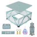 Foldable Baby Playpen, iTiLike Large Playard with Detachable Thicken Mat, Playpen for Babies and Toddlers with Storage Bag, Play Pens with Gate, Indoor & Outdoor Portable Play Yard, Sturdy Baby Fence