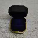 Luxury Ring Box, Square Velvet Wedding Ring Case Jewelry Gift Box with LED Light for Proposal Engagement Wedding, Black