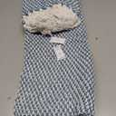 DII Modern Zig Zag Throw Blanket Woven Cotton, Hand-Knotted 2.5" Fringe, 50x60, French Blue