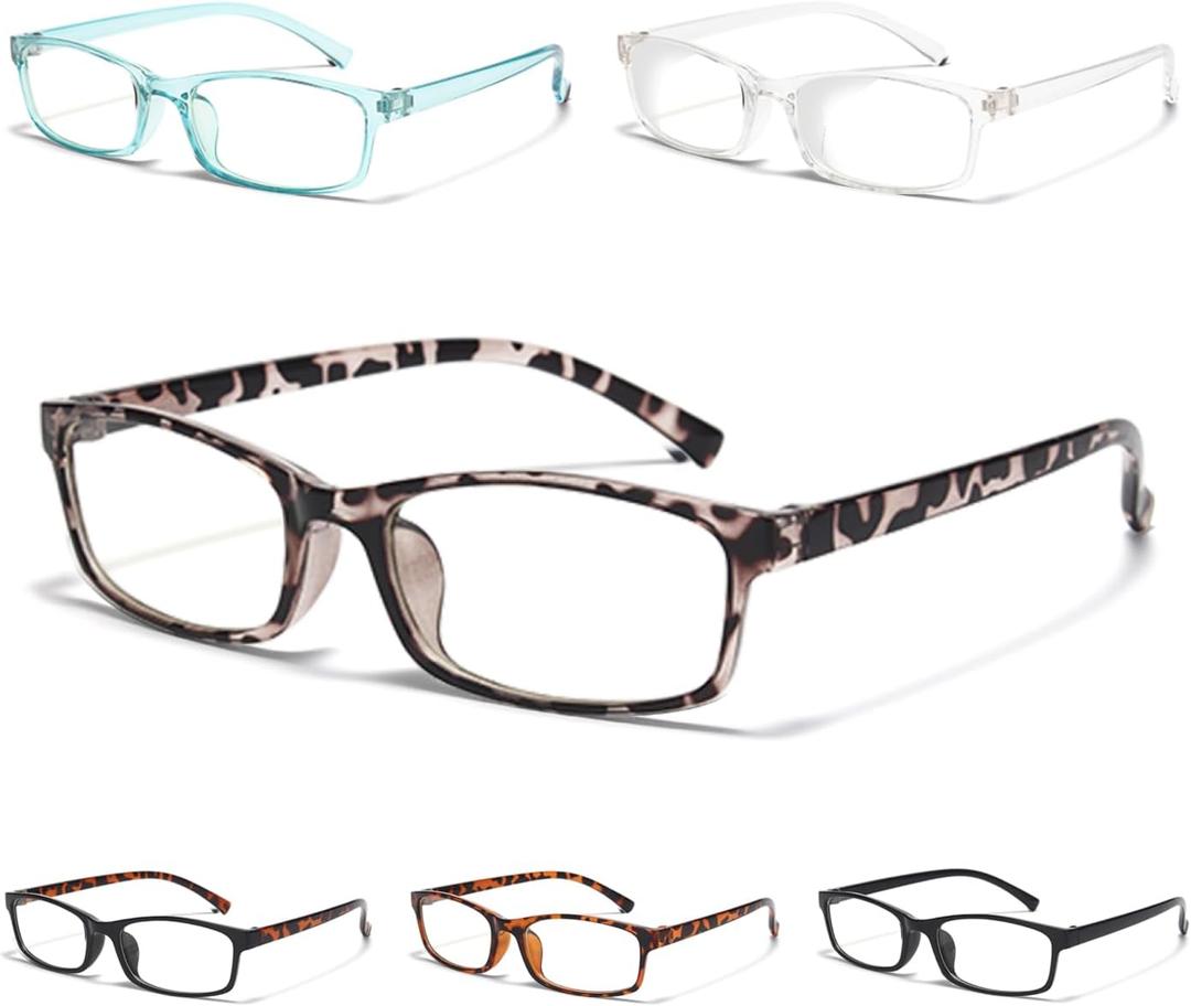 Gaoye +1.75 Reading Glasses Men - Blue Light Blocking Lenses, TR90 Frames, UV400 - Eyeglasses with Clear Vision (Black, Leopard, Blue & Clear Mix)