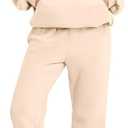 ANRABESS Womens 2 Piece Outfits Lounge Hoodie Oversized Sweatshirt Jogger Sweatpants Y2K Tracksuit Sweatsuit Set Fall Clothes (Medium, Apricot)