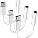 USB C to 3.5mm Headphone Jack Adapter for iPhone17/ iPhone 16/16 Pro/15/15 Pro/Pro Max/Plus, Type C Aux Audio Dongle Cable Cord Compatible with iPad, Samsung Galaxy S23/S23/S22/S21, MacBook3 Pack (White)