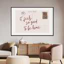 Cute Girly Wall Art Feels So Good To Be Home Vintage Wine Red Postcard Poster Canvas Printing Trendy Apartment Aesthetic for Room Home College Dorm Cool Girl Decor 8x12inch black framed