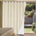 Amazon.com: H.VERSAILTEX Linen Blackout Curtains Durable Thick Textured Linen Look 100% Blackout Patio Door Curtain Anti Rust Grommet Extra Wide Sliding Door Curtain Panel, Bleached Sand, W100 x L96 inch : Home & Kitchen