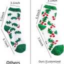 October Elf 6 Pairs Adult Christmas Holiday Socks - Warm, Cozy Fuzzy Socks With Plus Size And Anti-Slip Bottom (Green)