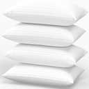 King Size Pillows Set of 4 Hotel Collection Bed Pillow for Sleeping King Pillows 4 Pack for Back, Stomach or Side Sleepers Soft and Supportive Washable Pillow for Bedroom (White)